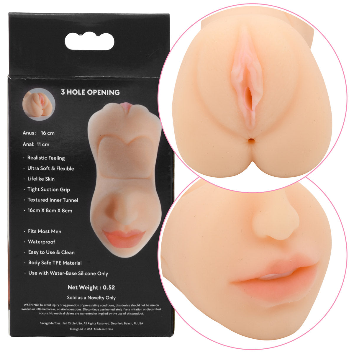 Natasha 3-Hole Stroker Blue Jeans Girl Masturbator