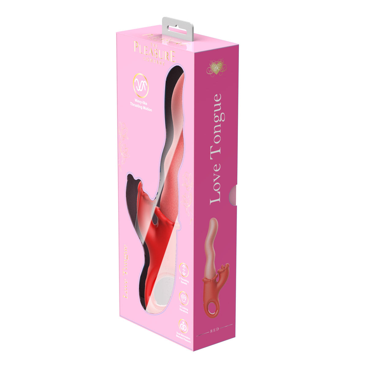 Love Tongue Rolling Wave Vibrator - Red/Peach